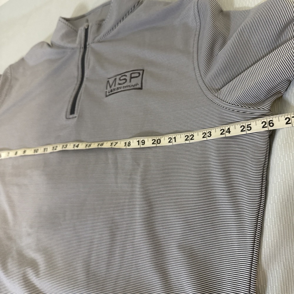 Peter Millar MPS Design Perth Stripe Performance Quarter-Zip Gray White Mens XL - Picture 6 of 9